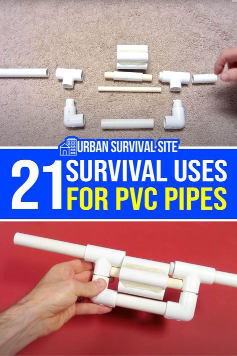 21 Survival Uses for PVC Pipes Pvc Pipe Storage, Survival Skills Emergency Preparedness, Off Grid Survival, Survival Project, Pvc Pipe Crafts, Emergency Prepardness, Pvc Pipe Projects, Pvc Projects, Survival Skills Life Hacks