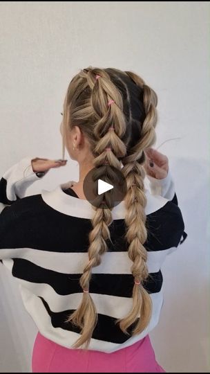 Fake Hair Braids, Fake Braid, Braid Hack, Fake Hair, Easy Hair, Braided Ponytail, Braid Styles, Hair Hacks, Hair Tutorial