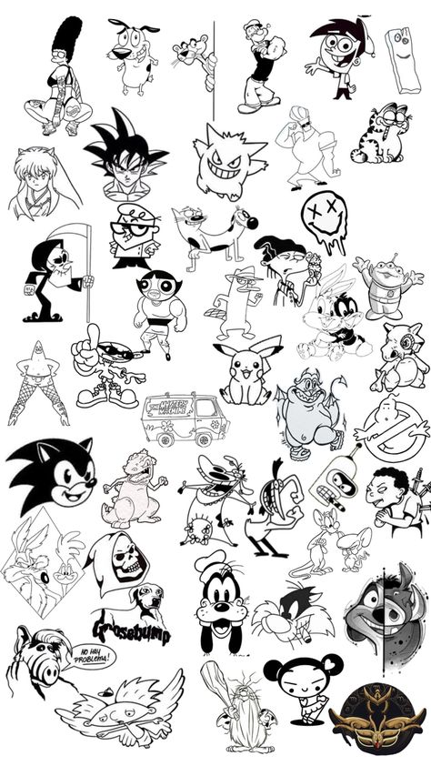 cartoon network tattos 90 Cartoon Tattoos, 90s Anime Tattoo, Gaming Tattoos For Men, Cartoons Tattoo Design, Small Cartoon Tattoos, 90s Cartoon Tattoos Sleeve, Comic Tattoo Ideas, Pizza Tattoo Design, 90s Cartoon Tattoos Ideas