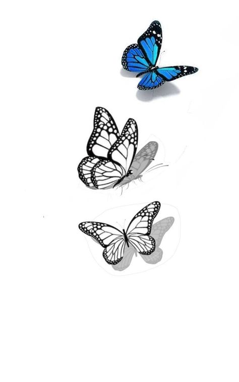 3d Butterfly Tattoo Designs, Tattoo Stencil Designs, Realistic Butterfly Tattoo, Borboleta Tattoo, Simple Butterfly Tattoo, Butterfly Tattoo Stencil, 3d Butterfly Tattoo, Blue Butterfly Tattoo, Butterfly Hand Tattoo