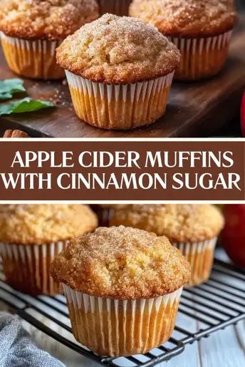 These apple cider muffins are packed with the flavors of fall! Moist, tender, and topped with a cinnamon sugar crunch, they’re the perfect snack or breakfast treat. Try this simple and delicious recipe today, and don’t forget to save it for later! Apple Cider Desserts, Cider Muffins, Apple Cider Muffins, Apple Spice Muffins, Christmas Muffins, Fall Muffins, Cinnamon Desserts, Apple Muffin Recipes, Baked Breakfast