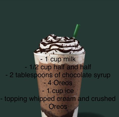 How To Make Cookie Crumble Frap, Oreo Starbucks Drinks Recipes, Starbucks Recipes Simple, Homemade Mocha Cookie Crumble Frappuccino, Chocolate Cookie Crumble Frappuccino, Frappichinos Recipes, How To Make Starbucks Mocha Cookie Crumble Frappuccino, How To Make A Mocha Cookie Crumble, Frappuccino Recipe No Coffee