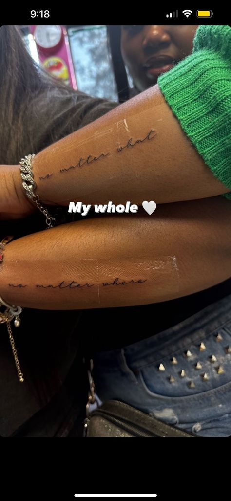 Tattoos For Friends Meaningful, Best Friend Tattoos Black Women, Matching Tattoos Mother Daughter Black, Go Deeper Tattoo, Mom And Daughter Tattoos Black Women, Matching Tattoo Siblings, Best Friend Tattoos Black People, Matching Word Tattoos, Beautiful Soul Tattoo