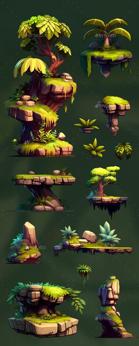 Animated 2d Jungle Platformer Game Ready Environments Asset Platformer Game, Game Background Art, Forest Games, Game 2d, Bg Design, 2d Game Art, Video Game Development, Game Environment, Kitty Games