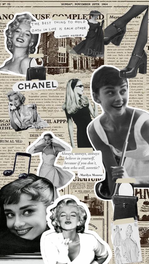 Dior Poster Aesthetic, Vogue Newspaper Aesthetic, Dior Collage Wallpaper, Magazine Vintage Aesthetic, Vintage Fashion Magazine Aesthetic, Fashion Magazine Moodboard, Vintage Aesthetic Moodboard, French Newspaper Aesthetic, Magazine Poster Aesthetic