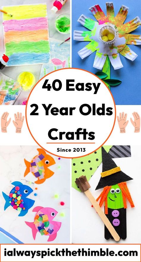 Preschool Arts And Crafts Activities, Crafts Two Year Old, Two Year Old Painting Ideas, Crafts For 2-3 Yrs Old, Easy Two Year Old Activities, Art Projects For Two Year Olds, Crafts For A Two Year Old, Easy Crafts For 2 Year, Two Year Old Craft Ideas