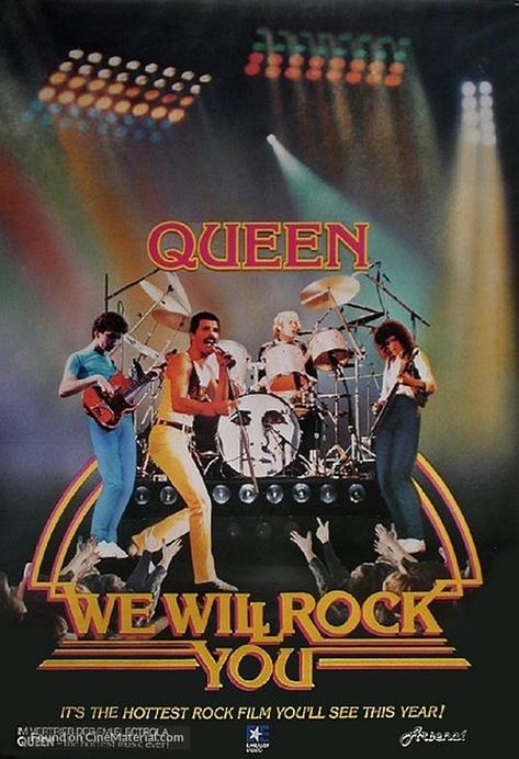 We Will Rock You: Queen Live in Concert (1982) German movie poster Foto Muro Collage, Queen Live, Film Netflix, Rock Band Posters, Vintage Music Posters, Queen Poster, Band Poster, Film Posters Vintage, We Will Rock You