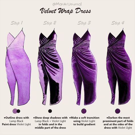 Today's 12th TUTORIAL on velvet👇 LIKE it if you want more fabrics ❤ . INFO 🔹There are mainly two types of velvet Fabric Illustration, Draw Clothes, Fashion Texture, Fashion Illustration Tutorial, Illustration Tutorial, Fashion Figure Drawing, Fabric Drawing, Fashion Illustrations Techniques, Fashion Drawing Sketches