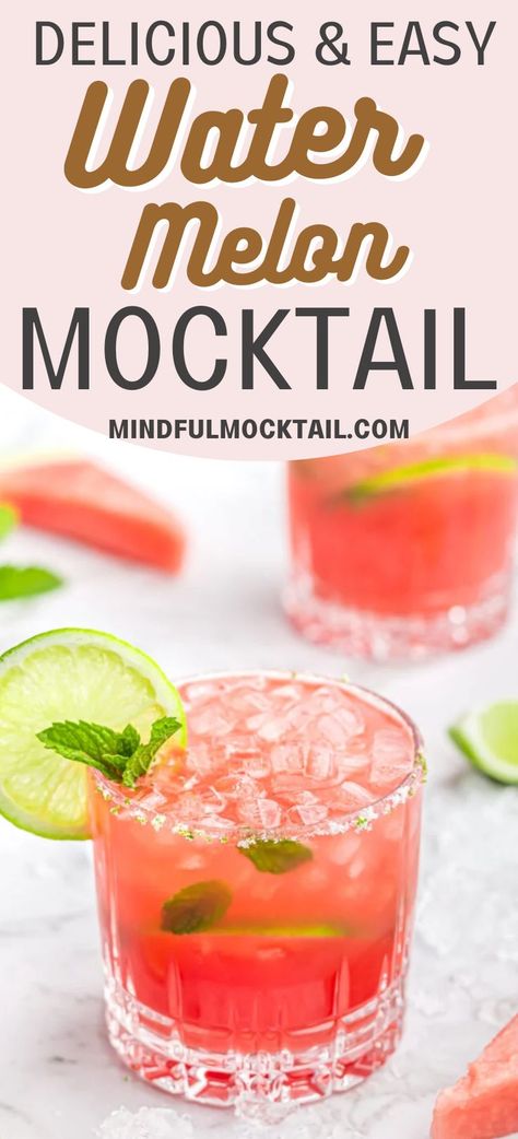 Lime Mocktail Summer Drinks, Watermelon Virgin Drinks, Watermelon Cucumber Mint Drink, Watermelon Juice Drinks, Frozen Watermelon Mocktails, Watermelon Basil Mocktail, Watermelon And Mint Drink, Non Alcoholic Watermelon Drinks, Watermelon Mint Mocktail