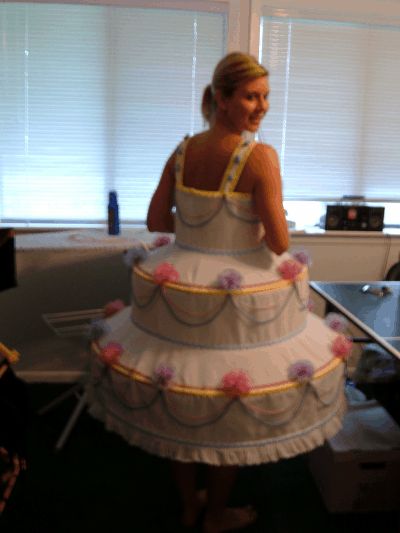 http://home.earthlink.net/~a-stitch-in-time/images/BirthdayCakeGirl2.gif Cake Dress Costume, Cake Costume Women, Birthday Cake Costume, Cake Costume, English Tea Party, Bathroom Hacks, Cake Dress, Halloween Cake, Food Clothes