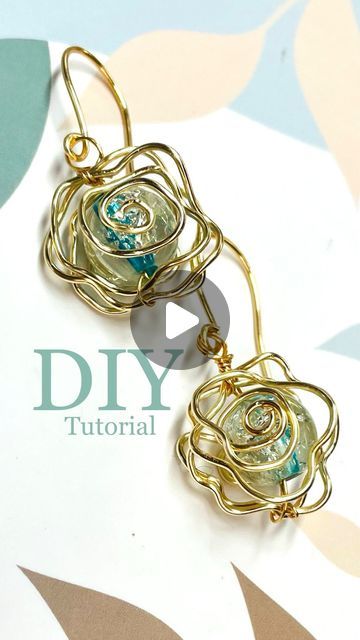 Clip On Earrings Diy, Diy Earrings Wire, Wire Earrings Diy, Diy Earrings Video, Diy Earrings Tutorial, Wire Wrapping Jewelry, Wire Jewelry Earrings, Beautiful Beaded Earring, Diy Wire Earrings