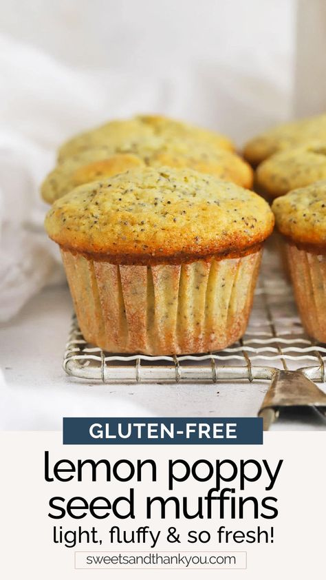 Muffins Lemon, Poppy Seed Muffin Recipe, Lemon Poppy Seed Muffins Recipe, Lemon Muffin Recipes, Poppyseed Muffins, Gluten Free Brunch, Lemon Poppy Seed Muffins, Seed Muffins, Gf Baking