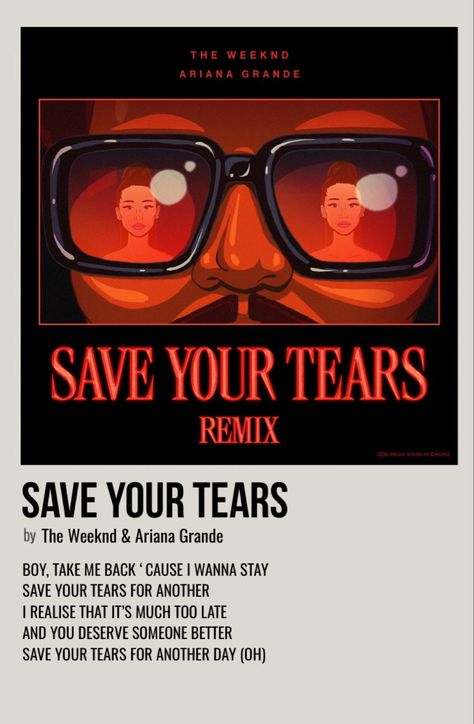 The Weeknd Poster Save Your Tears, The Weekend Polaroid Poster, The Weeknd Song Poster, Ariana Grande Polaroid Poster, Song Posters The Weeknd, Save Your Tears Remix Ariana Grande, The Weeknd Polaroid Poster, Save Your Tears The Weeknd Ariana Grande, Songs Posters Aesthetic