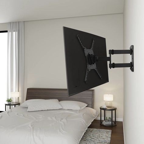 A TV wall mount to fill some vertical space in your living room. This mount also swivels so you can watch your guilty pleasure trashy TV from any angle of your home! Bring it on, Love Island! Mounted Tv Ideas Bedroom, Mounted Tv In Bedroom, Tv Bedroom Ideas, Tv In Bedroom Ideas, Bedroom Tv Wall Ideas, Bedroom Tv Wall, Bedroom Tv, Tv Wall Mount, Tv Mount