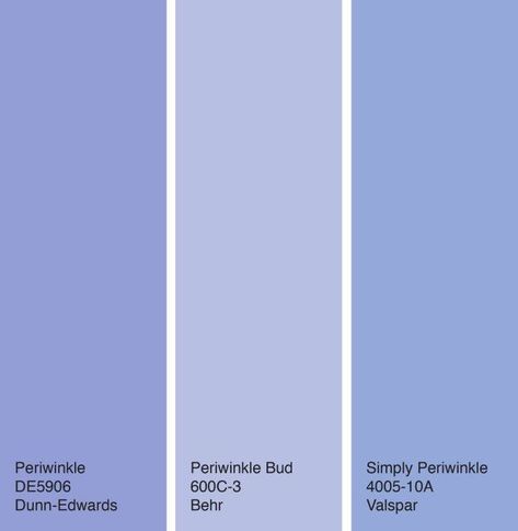 Periwinkle Blue Paint, Periwinkle Bedroom, Periwinkle Room, Brown Paint Colors, Black Paint Color, Blue Paint Colors, Porch And Balcony, Paint Color Palettes, Purple Paint