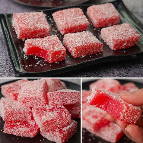 Watermelon Gummies Recipe, Watermelon Rind Candy Recipe, Watermelon Recipes Dessert, Apricot Marmalade, Watermelon Recipes Drinks, Watermelon Rind Recipes, Dessert No Bake, Watermelon Jam, Watermelon Snack