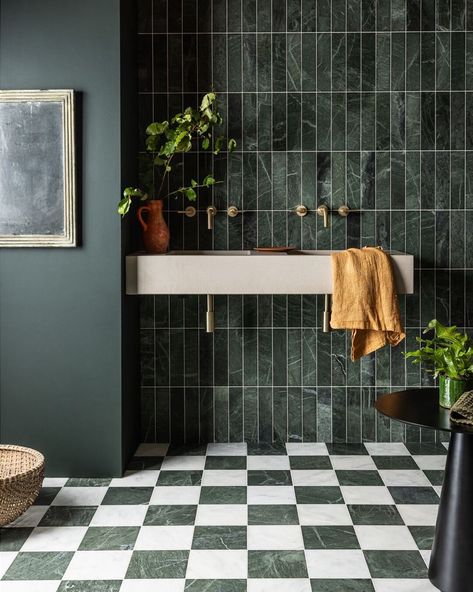 Timeless Bathroom Design, Green Tile Bathroom, Honed Marble Tiles, Mandarin Stone, Green Tiles, Timeless Bathroom, White Bathroom Tiles, Honed Marble, Green Flooring