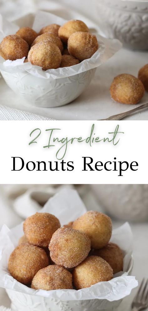 Fast Dessert Recipes, Easy Donut Recipe, Fast Desserts, Easy Donuts, Two Ingredient, Donut Recipe, Donuts Recipe, Homemade Donuts, Easy Baking Recipes Desserts