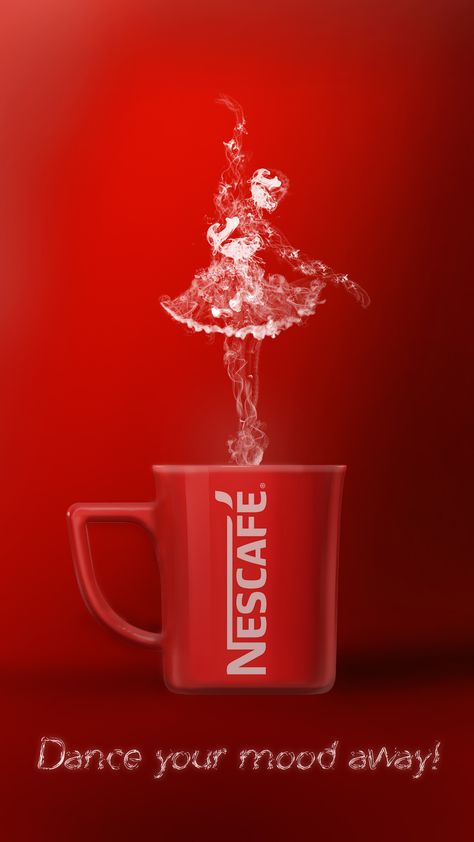 Nescafe dances your mood away! Nescafe Advertisement, Nescafe Poster, Nescafe Ads, Vivid Minimalism, Coffee Ads, Nescafe Coffee, Coffee Advertising, Cup Logo, Urban Forest