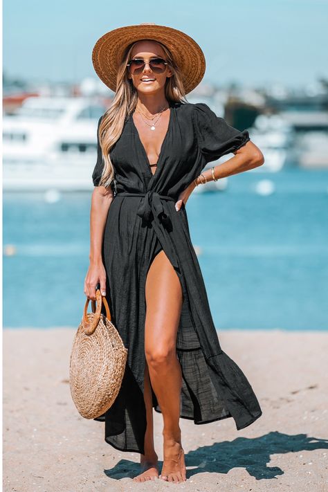 Open-Front Cover-Up Duster Kimono Duster Kimono, Resort Wear For Women, Affordable Swimwear, Bathing Suit Covers, Swimsuit Cover, Cover Up Dress, Beach Dresses, Kimonos, Beach Style