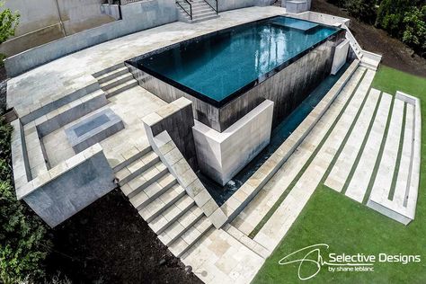 Raised Pools, Overflow Pool, Piscina Interior, Pools Backyard Inground, Swimming Pool Landscaping, Pool Landscape Design, Small Pool Design, Infinity Edge Pool, Outdoor Living Design