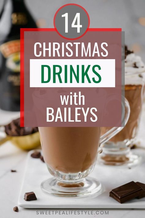 Christmas Drinks with Baileys are a must-have during the festive season! Cheers to the most wonderful time of year with 14 Baileys Cocktail recipes you’ve got to make! These Irish Cream cocktails will have you in the spirit in no time! If you're planning a holiday gathering, you'll want to choose a couple of Christmas Cocktails from this list! Your perfect Bailey's Cocktail is on this list for all your festivities! Christmas Drinks With Baileys Irish Cream, Bailey's Cocktail Recipes, Coctails Recipes Baileys, Baileys Drinks Christmas, Holiday Cocktails With Baileys, Baileys Mint Recipes Drinks, Christmas Drinks With Kahlua, Hot Baileys Drink Recipes, Bailey Drinks Cocktails