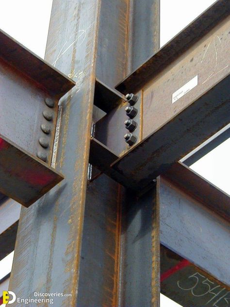 Types Of Structural Steel Sections, Advantages And Disadvantages - Engineering Discoveries Pergola Metal, Metal Building Designs, Steel Building Homes, Metal Beam, Steel Structure Buildings, Steel Frame House, Custom Metal Fabrication, Structural Steel, Steel Frame Construction