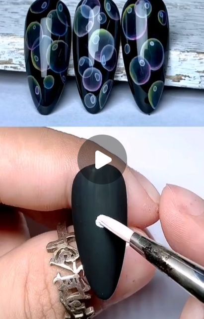 Nail Art Bubbles, Bubbles On Nails, Bubble Nail Art Design, Bubbles Nail Art, Bubble Art Nails, Bubble Nails Designs, Air Brush Nails Art, Nail Design Tutorial Step By Step, How To Nail Art Step By Step