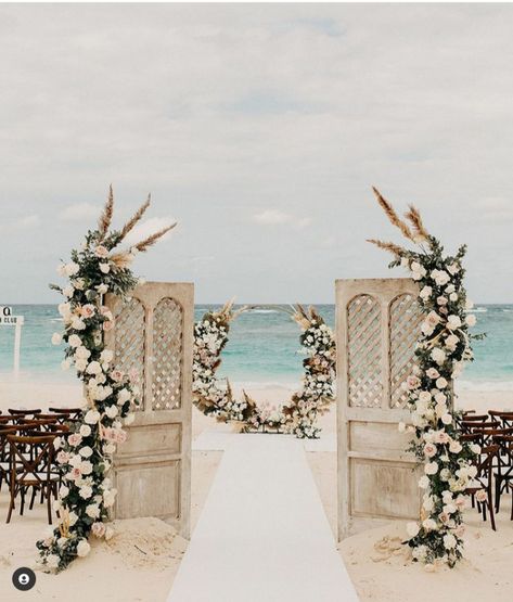 Fairytale Wedding Ceremony, Bohemian Wedding Decor, Gazebo Design, Beach Wedding Ceremony, Floral Arch Wedding, Destination Wedding Decor, Beach Wedding Attire, Bohemian Wedding Decorations, Punta Cana Wedding