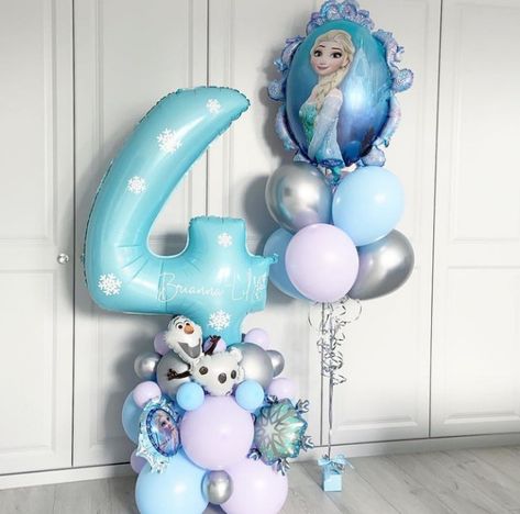 Elsa Balloon Decoration, Elsa Birthday Party Decorations Frozen Theme, Frozen Birthday Theme Decorations, Elsa Themed Birthday Party, Frozen Balloon Decorations, Princess Balloon, Frozen Birthday Decorations, Frozen Themed Birthday Cake, Frozen Balloons