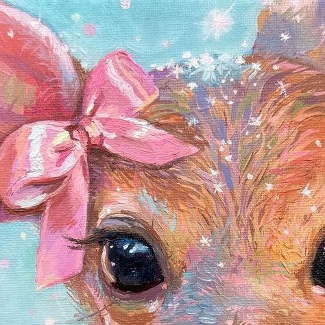 Coquette Animals Painting, Painting Ideas Coquette, Emily Dunlap, Pink Christmas Painting, Coquette Painting Ideas, Painting Ideas Winter, Cute Art Styles Aesthetic, Painting Ideas Animals, Cute Animal Paintings