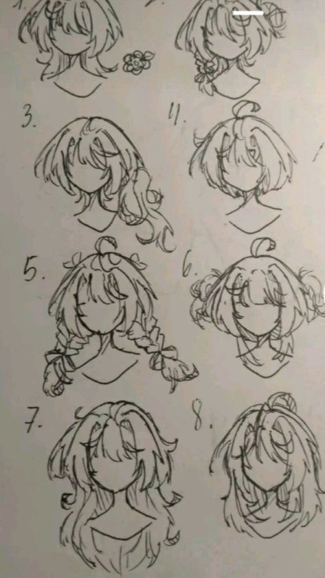 Anime Hair How To Draw, Cute Art Sketches Easy, Hair Tips Drawing, Drawing Ideas Hair Hairstyles, Wolf Cut Drawing Reference, Cute Hairstyles Drawings, Hair Designs Drawing, Anime Hair Ideas, Art Reference Hair