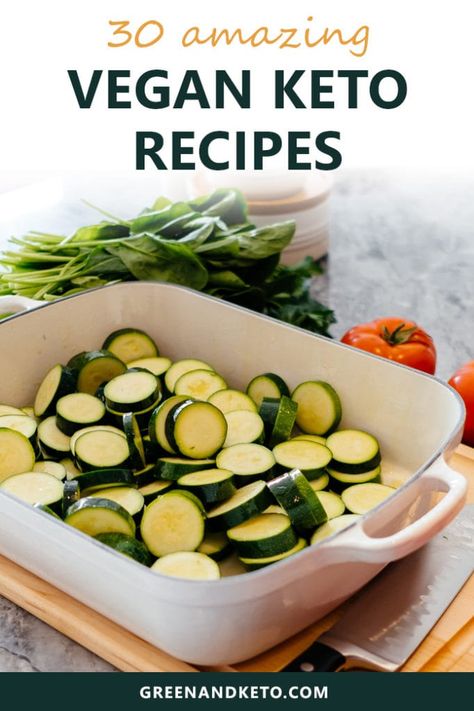 Looking for vegan keto diet recipes? If you want to go keto while eating a vegan diet - plus 30 of my favorite keto vegan recipes. Keto Vegan Recipes, Sliced Zucchini, Vegan Keto Diet, Vegan Diet Recipes, Keto Guide, Vegan Keto Recipes, Breakfast Low Carb, Hashimotos Disease, Keto Journey