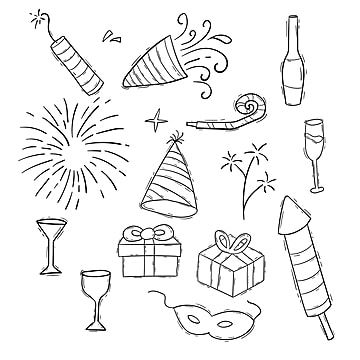 doodle clipart,fun,sketch,illustration,doodle,set,balloon,hand,funny,event,vector,design,joy,modern,holiday,cute,fireworks,isolated,birthday,party,background,celebration,collection,invitation,celebrate,surprise,element,decoration,drawn,hat,drawing,fireworks vector,balloon vector,birthday vector,party vector,hat vector,decoration vector,invitation vector,doodle vector,sketch vector,celebration vector Birthday Drawing Sketch, Doodle Party Decoration, Party Sketch Illustration, Simple Birthday Doodles, Celebration Drawings Ideas, Cool Birthday Drawings, Birthday Ideas Drawing, Prom Doodles, Birthday Celebration Drawing