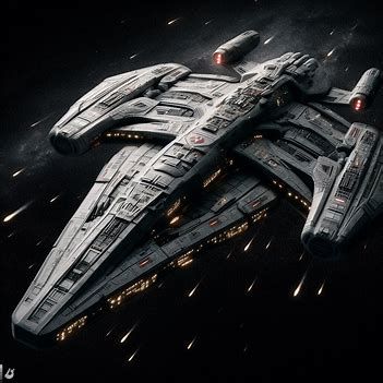 Battlestar Galactica Starship on Black Background - Image Creator from Microsoft Designer Battleship Galactica, Battlestar Galactica Ship, Spacex Starship, Space Ships Concept, Starfleet Ships, Science Fiction Artwork, Star Wars Spaceships, Space Ship Concept Art, Starship Concept