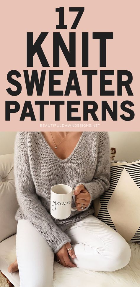 Knitted Sweater Patterns, Knit Sweater Patterns, Chunky Knit Sweater Pattern, Easy Sweater Knitting Patterns, Ladies Cardigan Knitting Patterns, Ladies Knitting Patterns, Womens Knitting Patterns, Knitting Patterns Free Sweater, Knit Cardigan Pattern