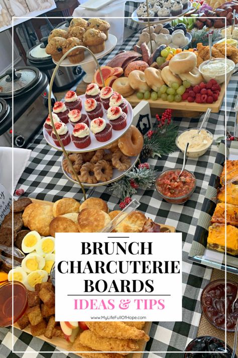 Charcuterie Boards Brunch Ideas For Any Occasion | Christmas Morning Simple Brunch Appetizers, Brunch Donut Display, Simple Brunch Charcuterie Board, Large Breakfast Charcuterie Board, Brunch For Large Crowd, Hand Held Brunch Ideas, Brunch Chucuttery Board Ideas, Charcuterie Board Ideas Bridal Party, What To Serve For Brunch Party