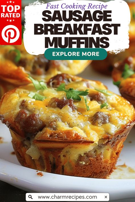 Start your day with Sausage Breakfast Muffins, a savory, protein-packed muffin filled with sausage, eggs, and cheese. Sausage And Egg Muffins With Bisquick, Eggs And Sausage Muffins, Sausage Gravy Biscuit Muffins, Gourmet Blueberry Muffins, Loaded Biscuits Breakfast, Waffle Iron Breakfast Ideas, To Go Breakfast Ideas Make Ahead, Breakfast Sausage Muffins Bisquick, Sausage Breakfast Muffins 4 Ingredients