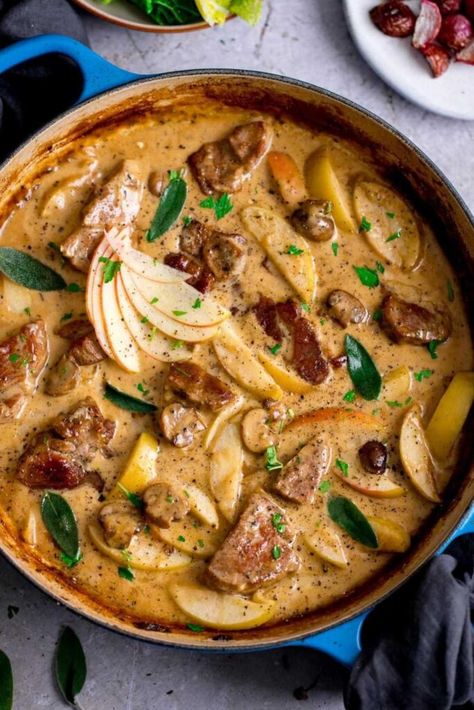 Mary Berry Pork And Apple Casserole Pork Shoulder Steak Recipes, Recipe With Apple, Apple Casserole, Apple Cider Pork, Pork Shoulder Steak, Pork Casserole, Pork Shoulder Recipes, Apple Pork, Roasted Radishes