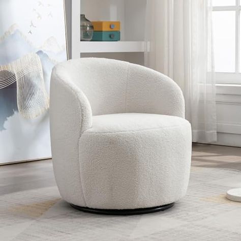 White Swivel Chairs, Round Swivel Chair, Single Couch, Contemporary Accent Chair, Swivel Barrel Chair, Swivel Accent Chair, Accent Arm Chairs, Swivel Armchair, Single Sofa