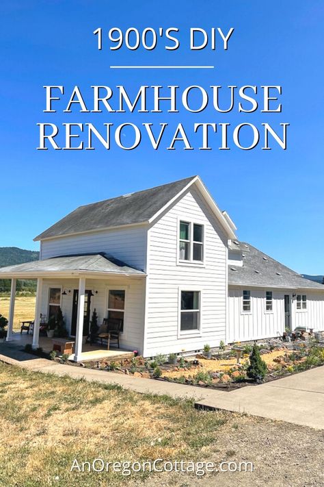 Country Renovation Ideas, Farmhouse Building Ideas Interior, Renovated Farmhouse Before And After, Renovating Farmhouse Ideas, Simple Farmhouse Renovation, Restoring A Farmhouse, Restored Farmhouse Exterior, Redone Old Farmhouse, Farmhouse Before And After Exterior