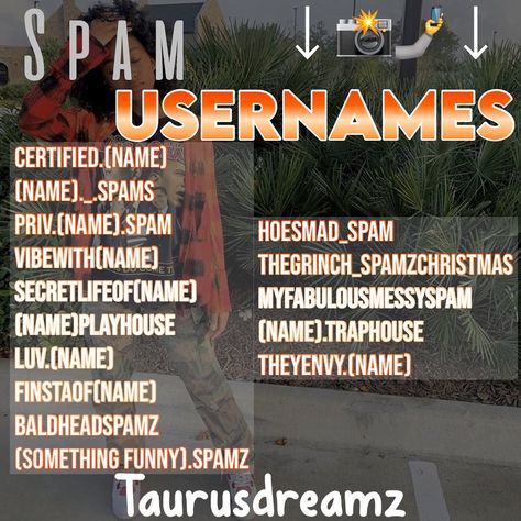 Good Usernames For Instagram Spam, Spam Names For Instagram Ideas Boys, Spamaccount Names Instagram Ideas, Cool Spam Account Names, Insta Spam Names Ideas, Quotes Page Name Ideas For Instagram, Funny Spam Names For Insta, Username Ideas Instagram For Spam, Secret Tiktok Account Names Ideas