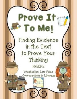 Prove It To Me!  Freebie Teacher Freebies, Third Grade Reading, Text Evidence, 5th Grade Reading, 4th Grade Reading, Teaching Students, Teaching Language Arts, 3rd Grade Reading, Teaching Ela