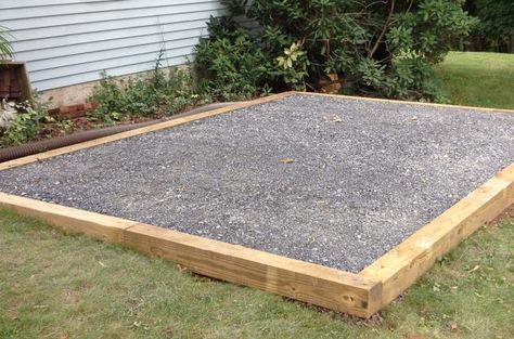 Raised Shed Foundation, Ground Prep For Shed, Diy Shed Floor, Shed Base Foundation, Shed Pad Ideas, Diy Shed Base, Shed Foundation Diy, Shed Flooring Ideas, Shed Foundation Ideas