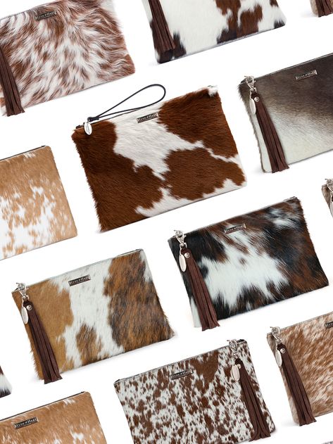 Cowhide Decor, Cowhide Clutch, Handmade Leather Purse, Cowhide Print, Leather Scrap, Shoulder Bags Pattern, Cowhide Bag, Diy Bags Purses, Boho Bags