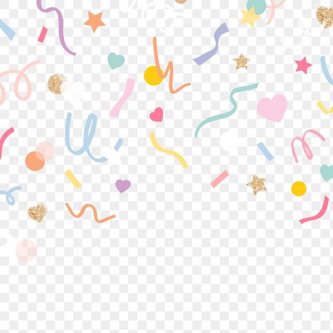 Cute Backgrounds For Edits, Confetti Transparent Background, Cute Confetti, Transparent Wallpaper, Christmas Cubicle Decorations, Sticker Background, Png Border, Disney Doodles, Memo Pad Design