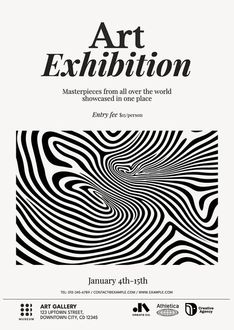 Art exhibition poster template, editable design | premium image by rawpixel.com Art Exhibition Layout, Fashion Exhibition Invite Design, Exhibition Branding Design, Art Exhibit Poster, Art Exhibition Poster Design Ideas, Poster Exhibition Design, Exhibition Poster Design Ideas, Art Fair Poster, Art Exhibition Poster Design