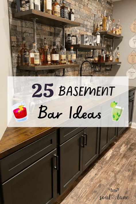 Bar Lounge Room, Rustic Basement Bar, Basement Bar Design, Basement Bar Ideas, Kitchen Bar Design, Home Wet Bar, Home Bar Areas, Rustic Basement, Home Bar Rooms