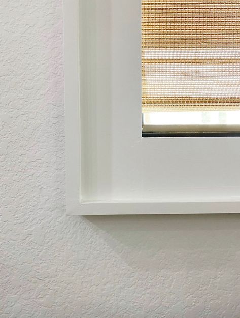 Window Door Trim Ideas, Small Window Trim Ideas, Simple Trim Around Windows, Minimal Door Trim Ideas, Bullnose Window Trim, Simple Window Trim Modern, Picture Frame Trim Window, Scandinavian Window Trim, Window Trim Mid Century Modern