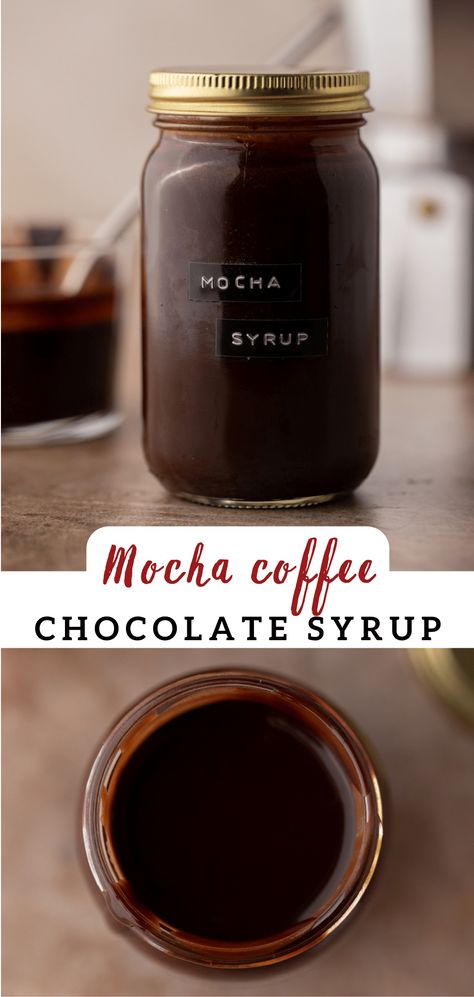 Whether you need a delicious mocha syrup recipe for your pancakes, waffles, or even for your ice cream this recipe is it! It is so easy to make and so delicious! Mocha Syrup Recipe For Coffee, Diy Mocha Syrup, Homemade Flavored Syrups For Coffee, Stovetop Espresso Recipes, Peppermint Mocha Coffee Syrup, Homemade Mocha Syrup, Mocha Sauce For Coffee, How To Make Simple Syrup, Espresso Syrup Recipe